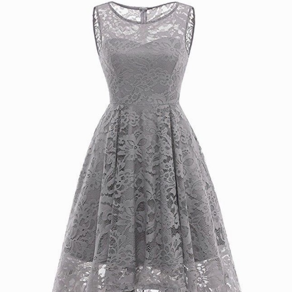 MUADRESS Womens Vintage Lace Sleeveless Dress Gray - Picture 2 of 5